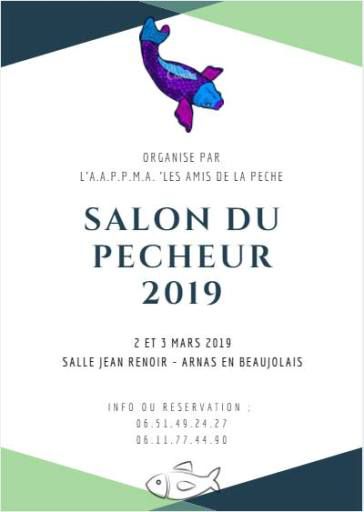 Salon de la pêche 2019 à Arnas en Beaujolais les 2 et 3 mars 2019 Salon de la pêche 2019 à Arnas en Beaujolais les 2 et 3 mars 2019