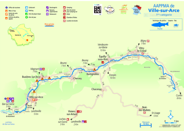 l'Arce Rivière Bertignolles Rivières 10 Atout Pêcheur lieux de